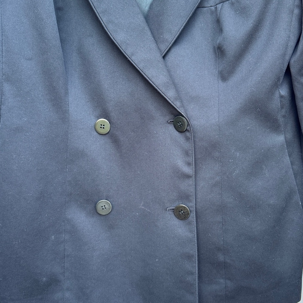 GIORGIO ARMANI BLACK COTTON DOUBLE BREASTED LINED BLAZER JACKET SIZE EU48 US12 - Picture 5 of 10